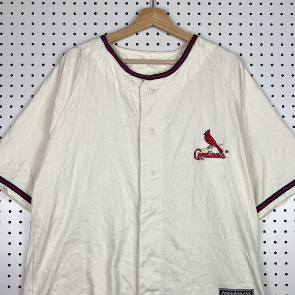 St Louis Cardinals Logo Athletic Jersey Sz Large NWT Vintage Cream Off White 90s - Picture 1 of 6